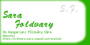 sara foldvary business card
