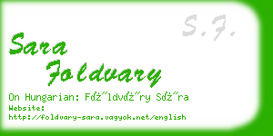 sara foldvary business card